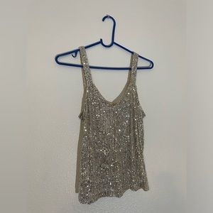 NWT Gorgeous Sparkly Silver Sequin Skirt and Tank Top Set 🪩✨